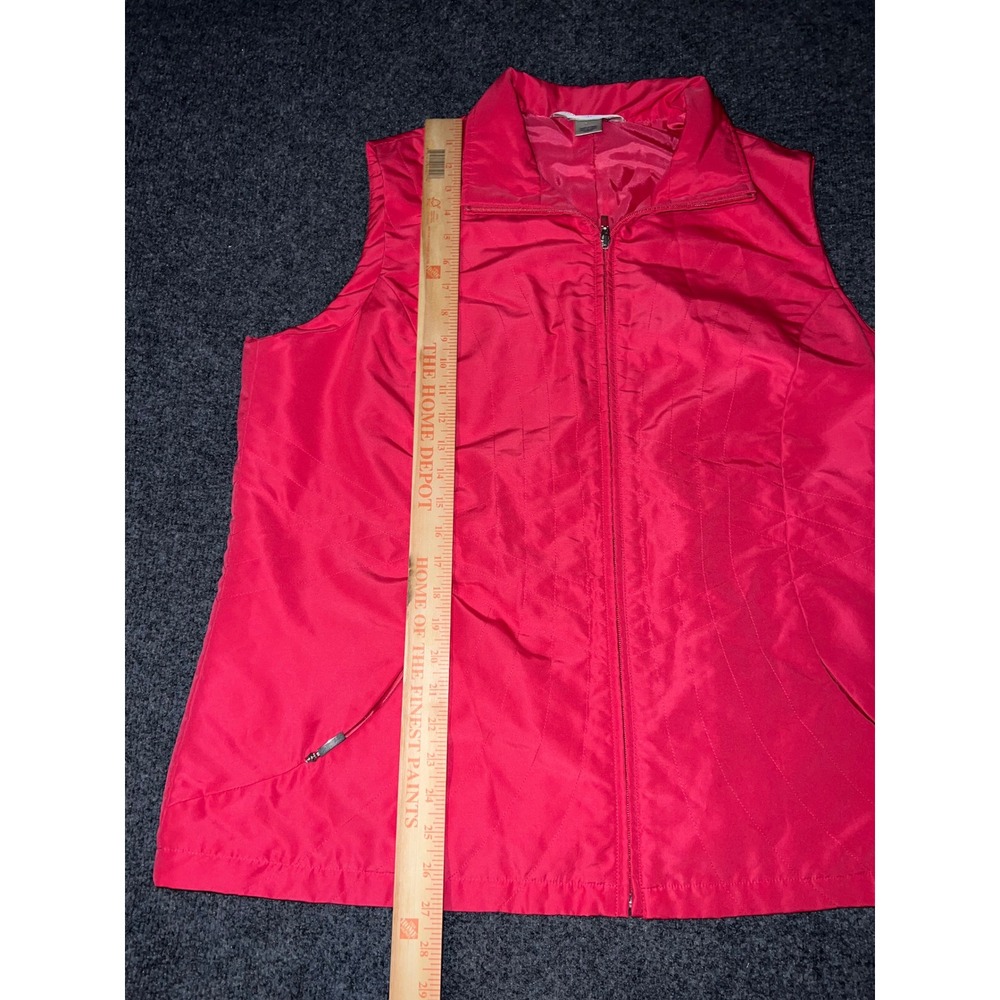 Allison Daley Women 20W Red Quilted Full Zip Vest Mock Neck Pockets Lightweight - Picture 3 of 6